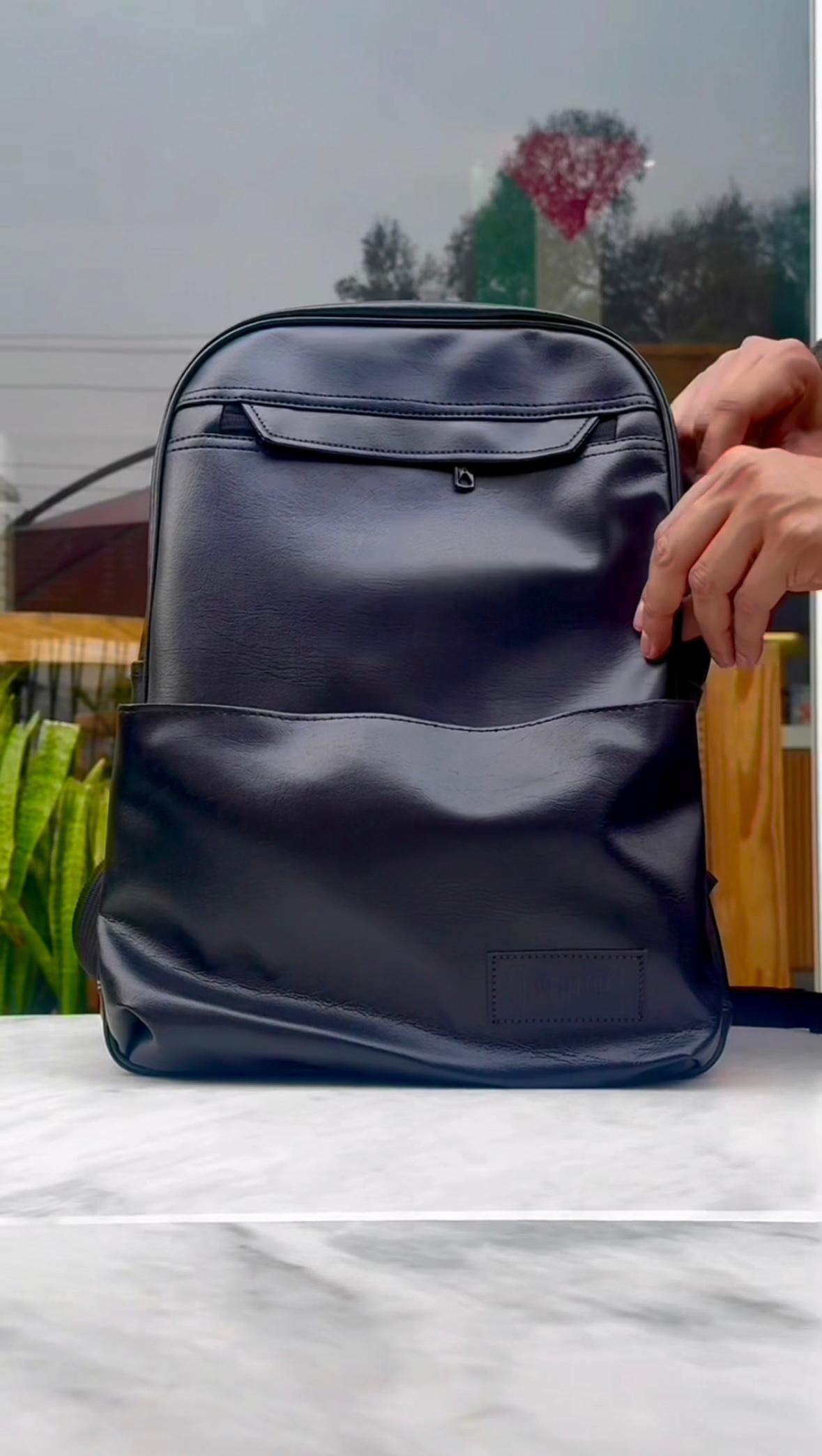 Leather Sleek 16" Laptop Backpack