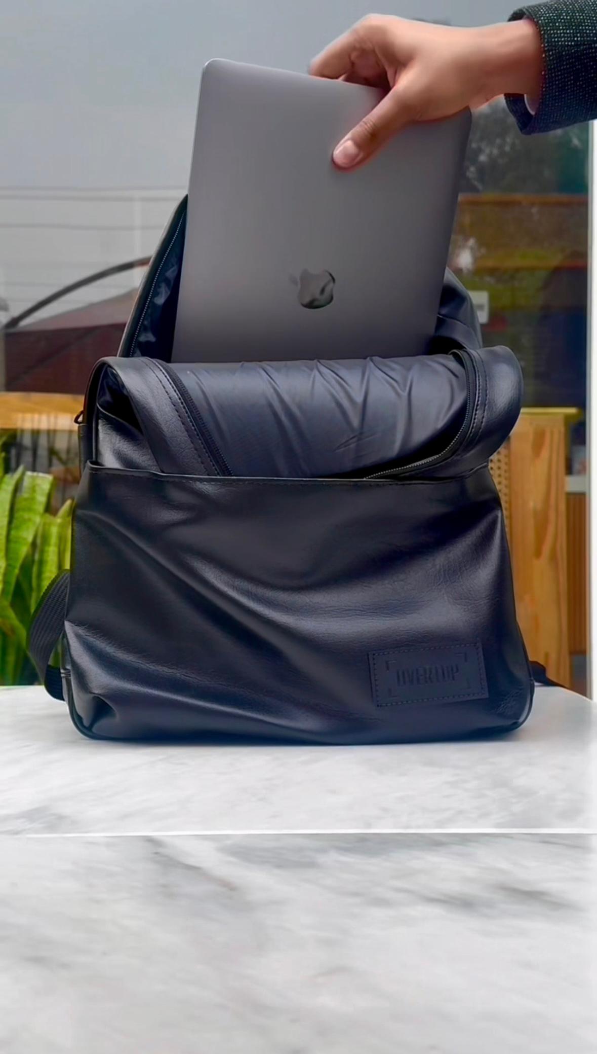 Leather Sleek 16" Laptop Backpack