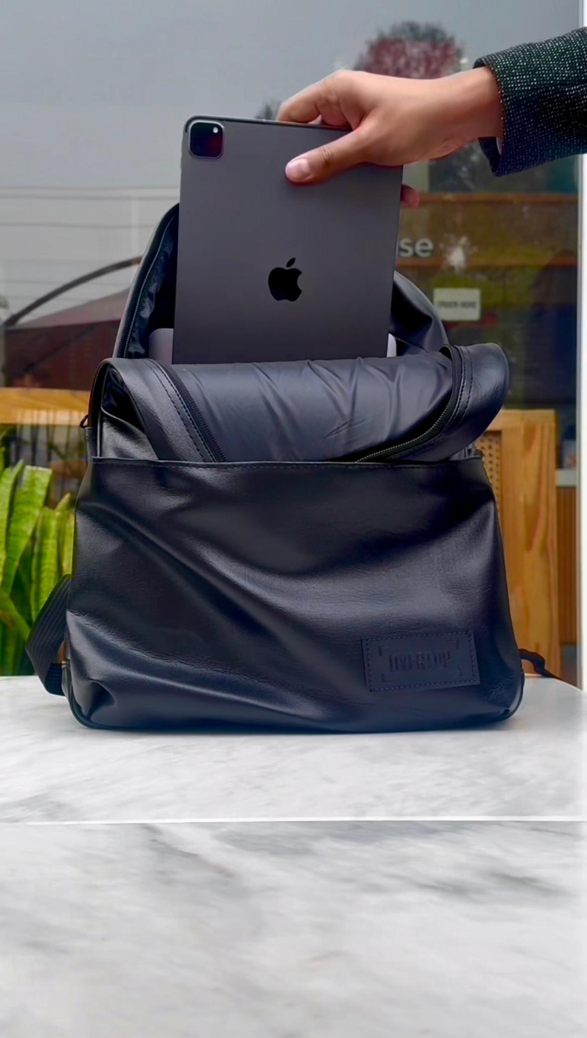 Leather Sleek 16" Laptop Backpack